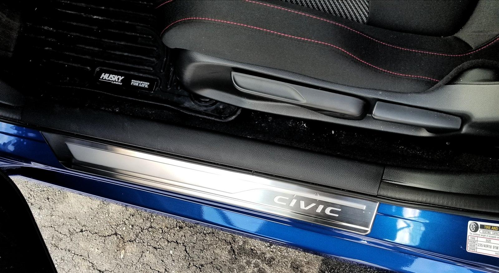 thumbnail image 2 of Stainless Steel Door Scuff Plates / Sill Guards For 2006-2011 Honda Civic (4-Piece Set) + Free Gift 2 of 4