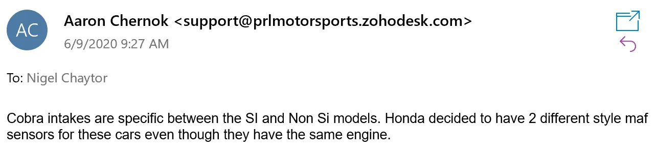 Si And Type R Diffrence 1.5T - What’s the difference from si vs non si prl cobra intake? | 2016 ...