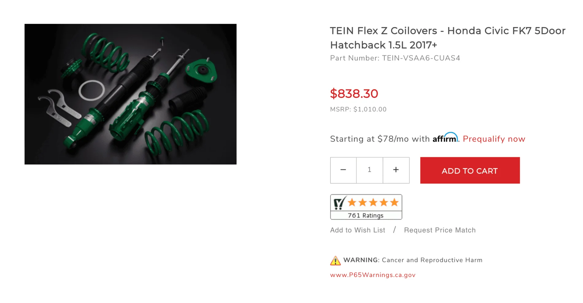 Tein Flex Z Coilovers FK7 | 2016+ Honda Civic Forum (10th Gen