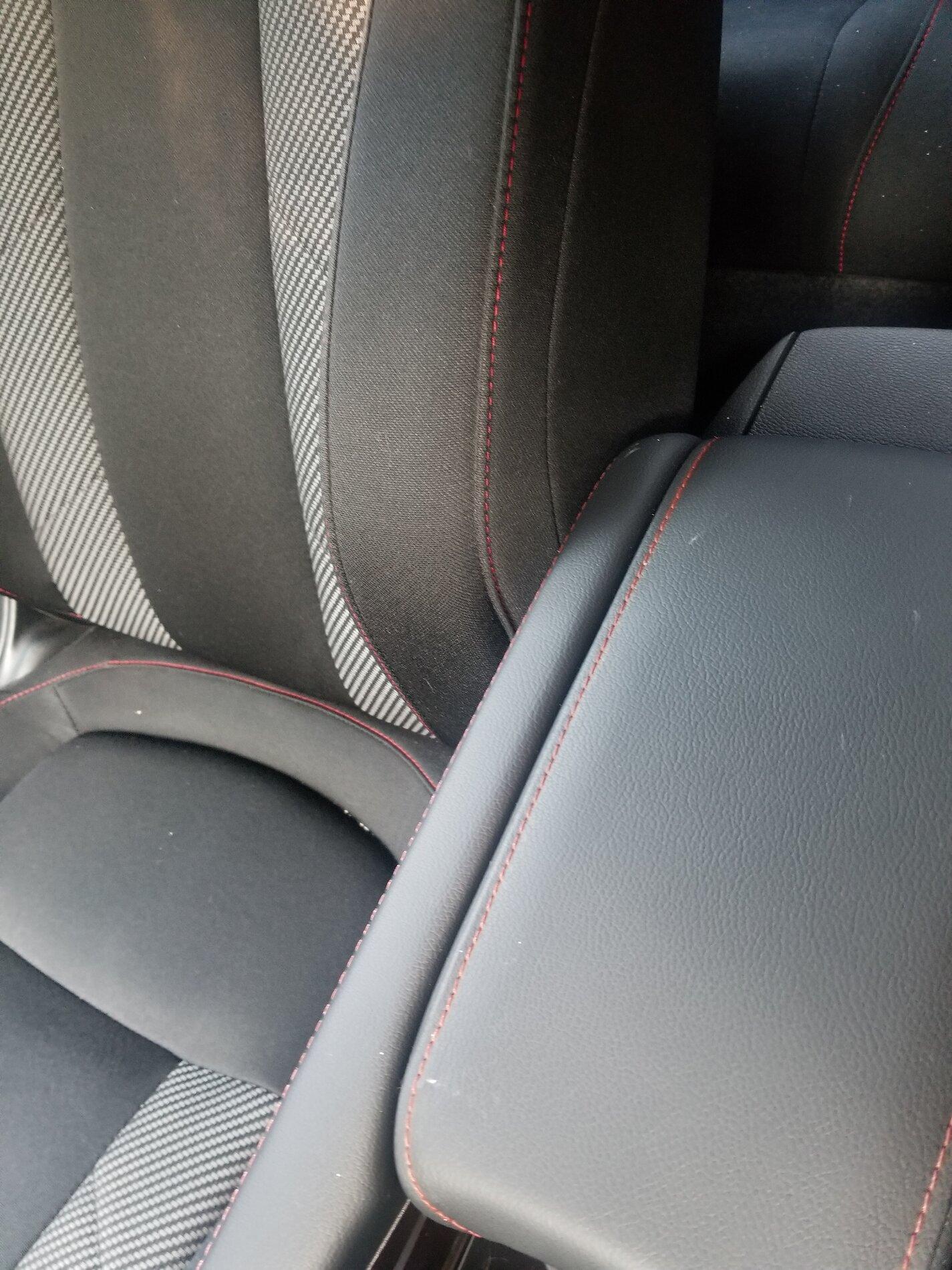 Kar Designers Real Leather Console Lid Armrest Cover For Honda Civic 2006-2011 - Black With Red Stitch