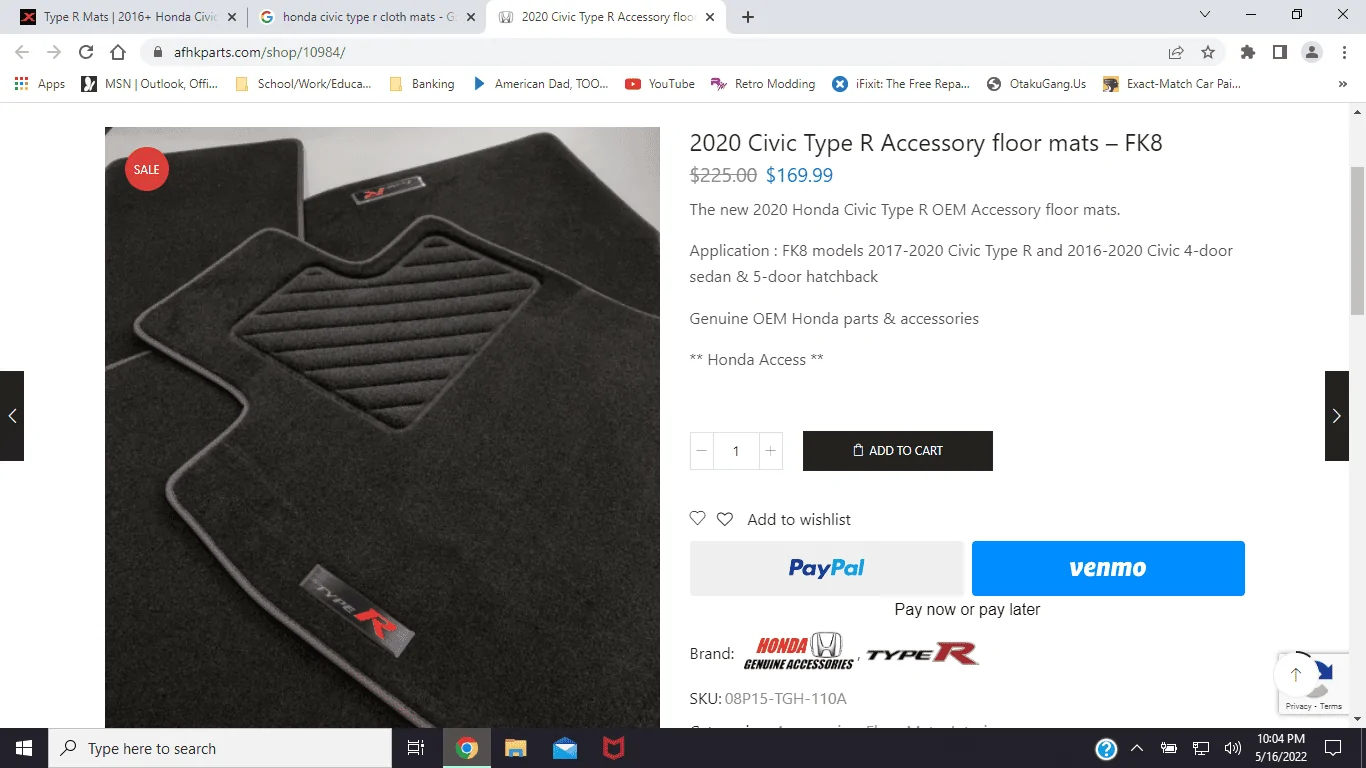 Type R Mats | 2016+ Honda Civic Forum (10th Gen) - Type R Forum, Si ...