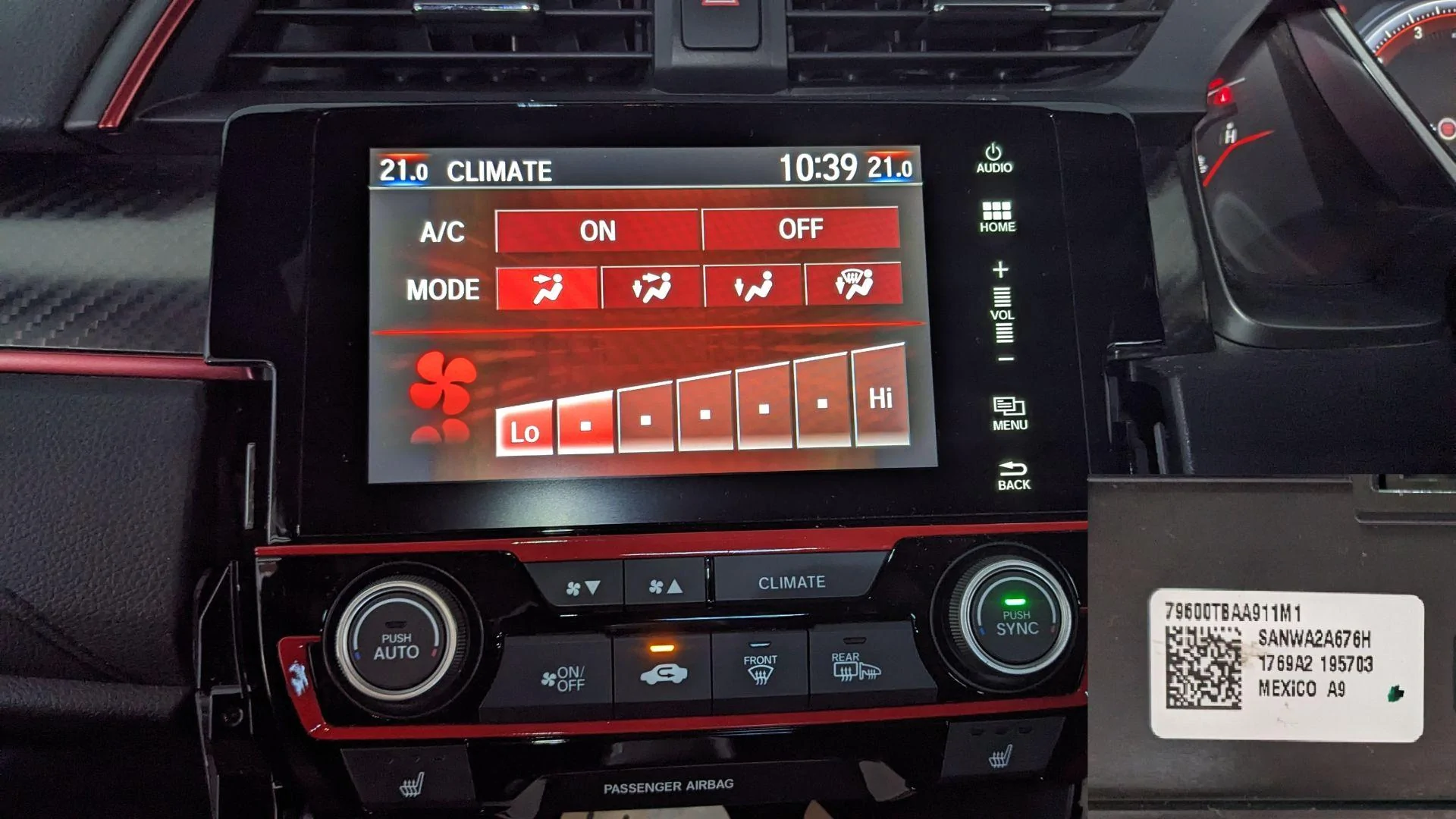 new air con control panel | 2016+ Honda Civic Forum (10th Gen) - Type R ...