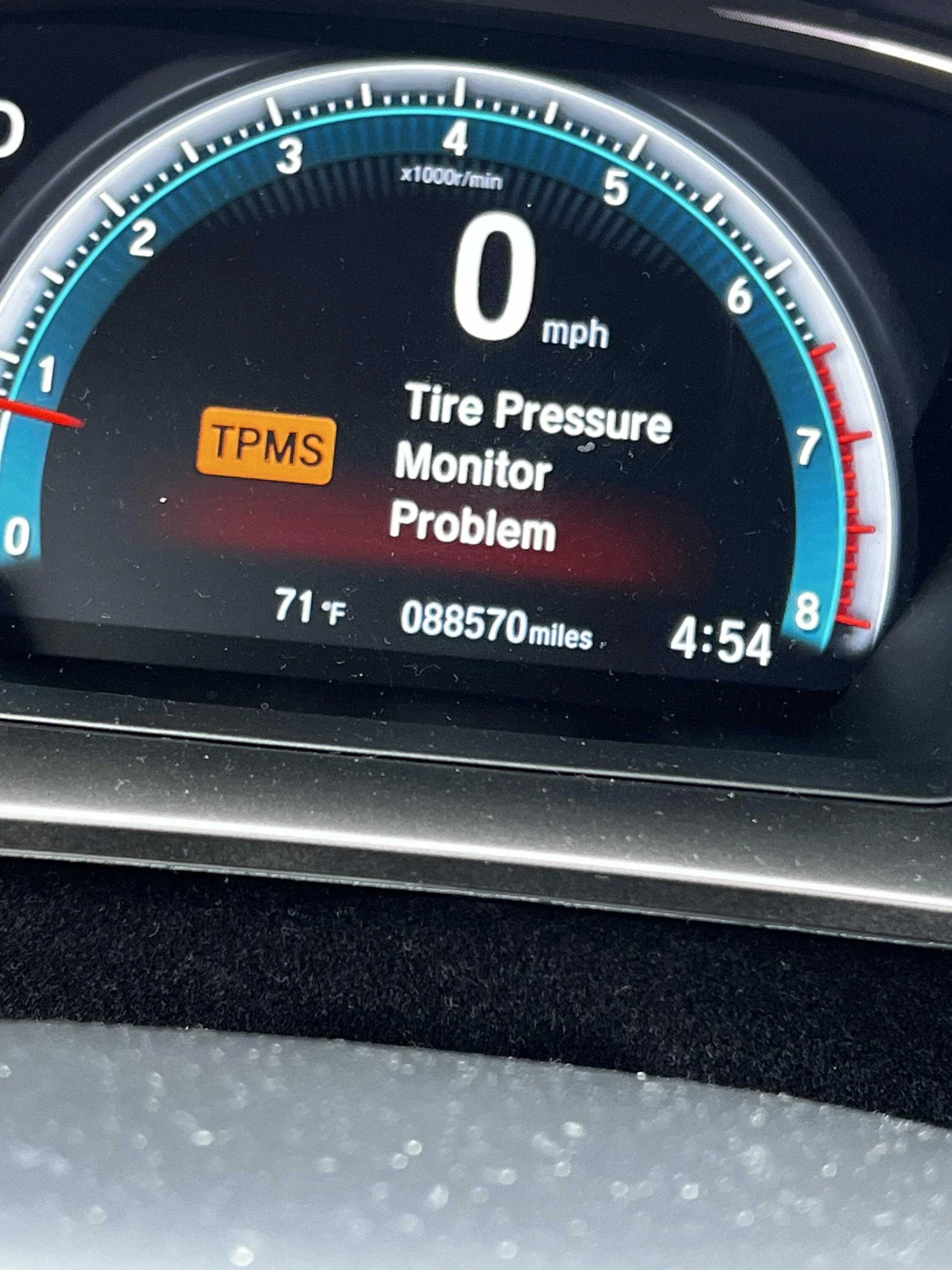 Honda Civic TPMS sensor battery failure symptoms