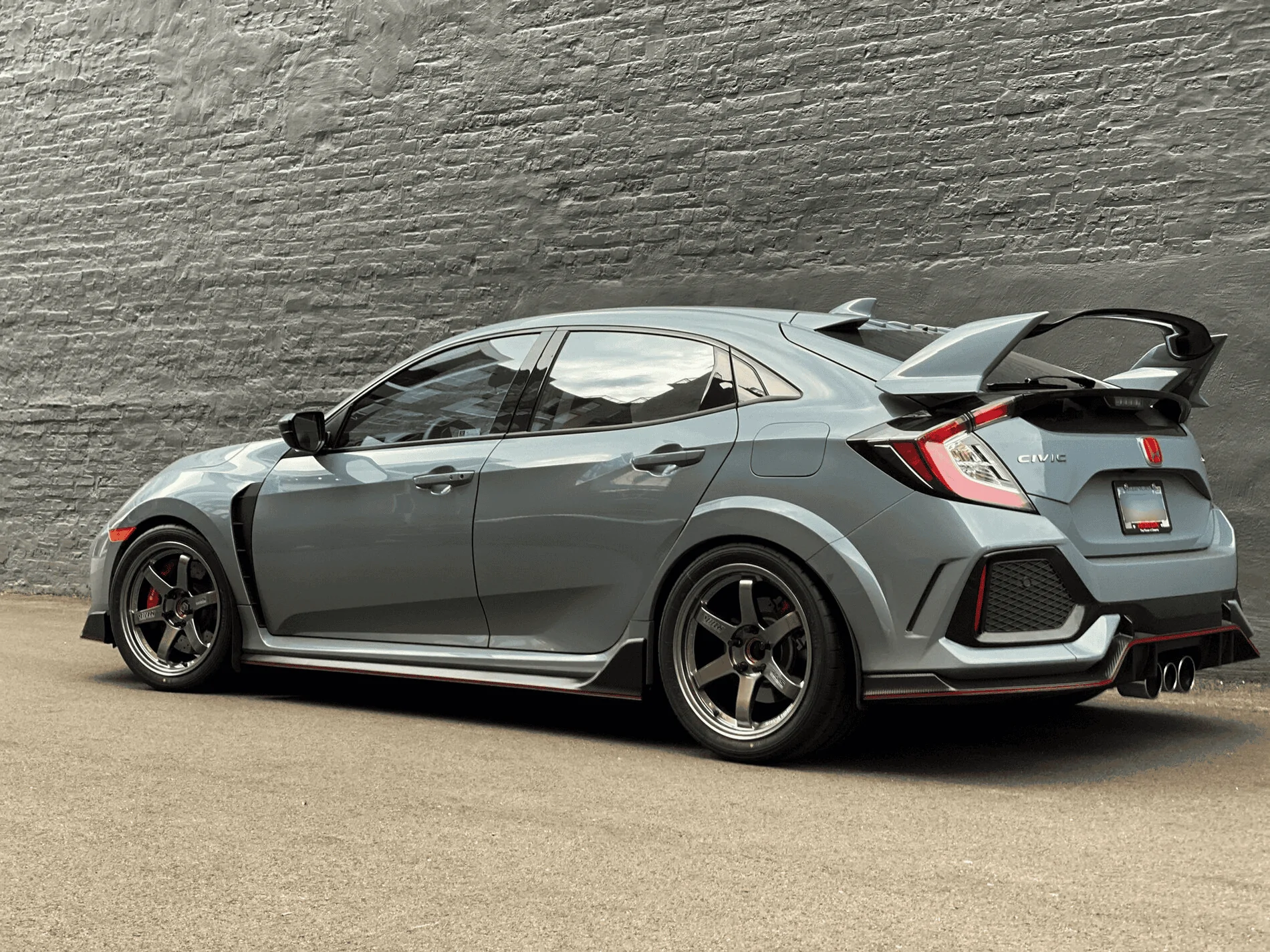 Sonic Gray FK8 Civic Type R x Rays Volk TE37 Formula Silver | 2016 ...