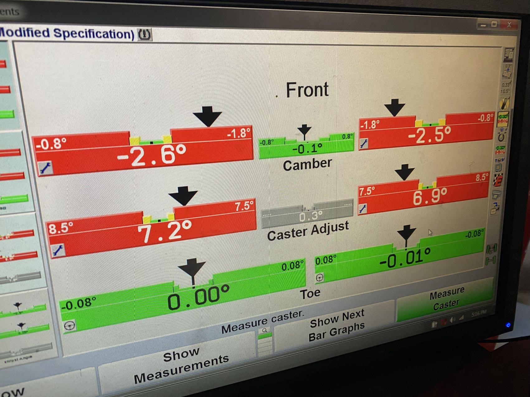 FK8 wheel alignment with 8.5 caster on OEM damper | 2016+ Honda Civic Forum  (10th Gen) - Type R Forum, Si Forum - CivicX.com, image size:1702x1276