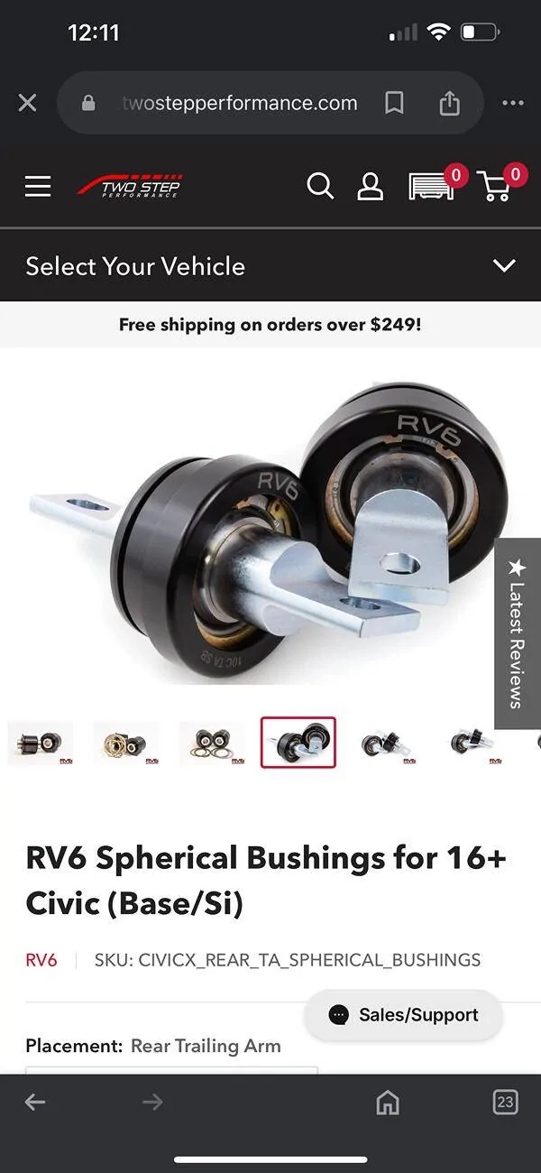 thumbnail image 2 of Complete Rear Trailing Arm Bushings & Knuckle Kit For 2006-2011 Honda Civic – Both Sides 2 of 6
