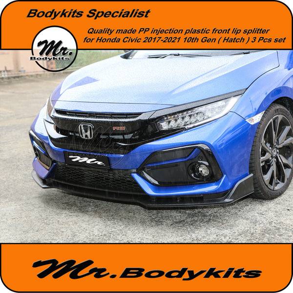 Type-R Style Carbon Fibre Texture Front Lip For Honda Civic Hatchback ...