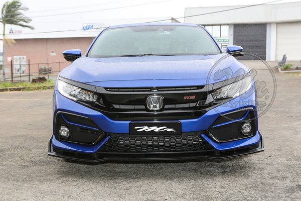 Type-R Style Carbon Fibre Texture Front Lip For Honda Civic Hatchback ...