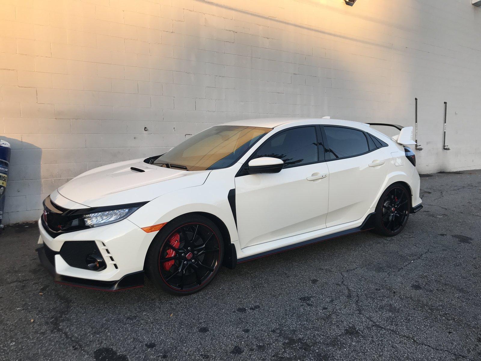 Rally Armor UR Red Mud Flaps For 2017-2018 Honda Civic Type R - Black Logo - View #7